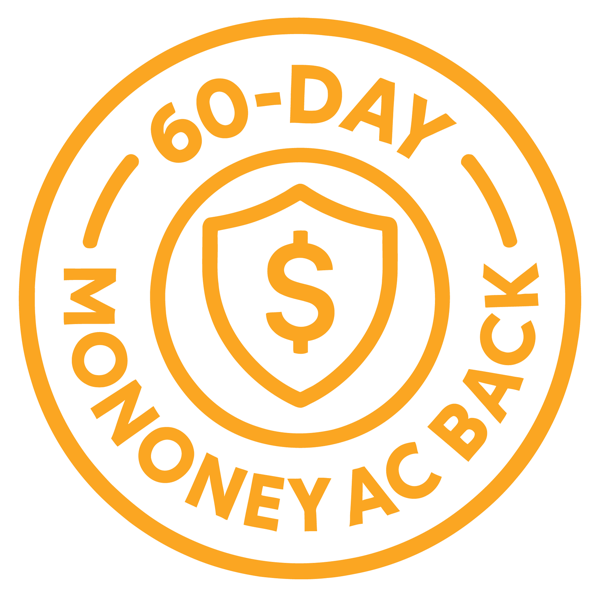 60-Day Money-Back Guarantee badge for Jolllax Carpet Rake.