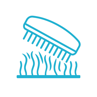 Revive flattened carpets icon illustrating lifted carpet fibers after cleaning.