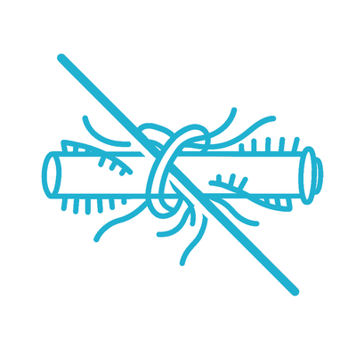 Save your vacuum icon showing reduced vacuum load by removing embedded hair first.