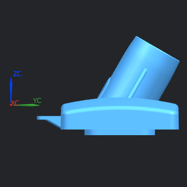 3D rendering of the Jolllax Carpet Rake head showing the internal structure and brushing angle.